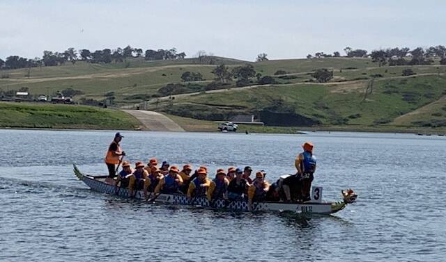 NO ROCKING THE BOAT: Narooma dragon boaters enjoyed the competition and the friendship at a Bathurst regatta.