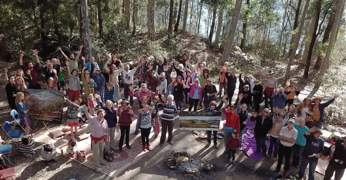 FOREST CAMPAIGN: Plans to log Corunna Forest have upset some Eurobodalla Shire residents, who gathered recently to protest.