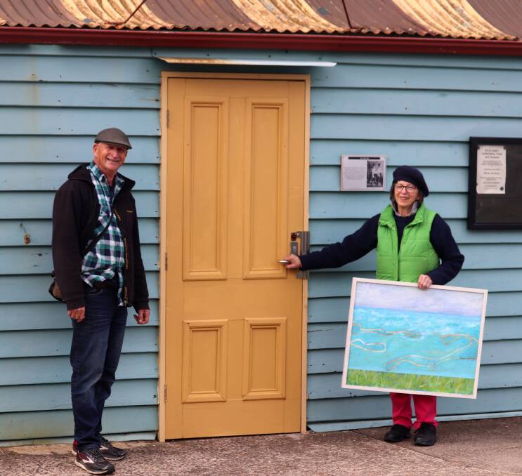 BIG DAY: Get down to the show at Tilba Small Hall on Saturday, September 26 and check out the markets too. Artist Viv Wood is pictured with David Whitfield.