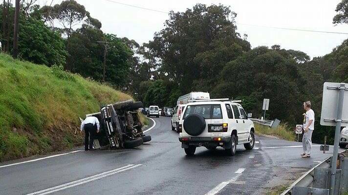 ACTION NEEDED: An accident at the Centenary Drive turn-off occurred in wet weather in 2015. A reader wants safety changes now. Photo: JoAnne Nitsche.