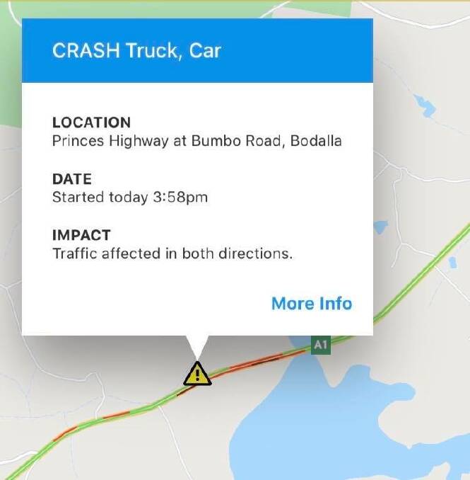 Two people dead in car, truck crash at Princes Hwy, Bodalla, near Bumbo Road