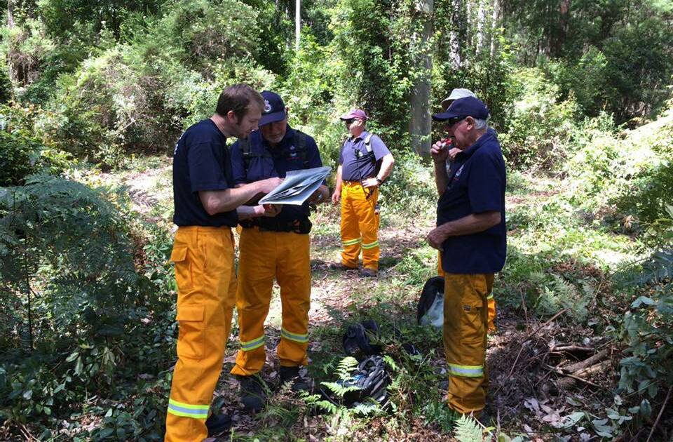 Malua Bay Rural Fire Service volunteers join in a search for Ray Speechley. File picture.
