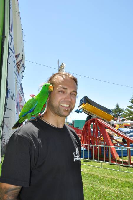 RETURN CALL: Echo the parrot has returned to his owner, Nomad the Magician, at the Bell's Family Carnival.