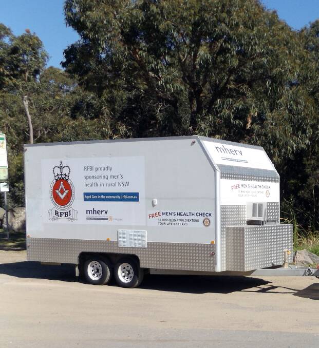 Meet mherv: Rotary's Men's Health Education Rural Van offers free blood pressure and other checks to men. It will be in Batemans Bay and Moruya in November.