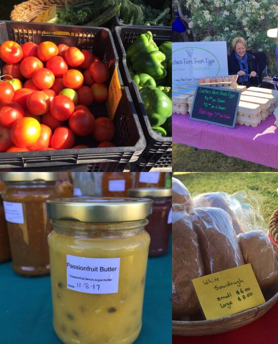 Some of the yummy Eurobodalla produce on sale at the Dalmeny District Lions Club market. You can find great food and support a good cause.