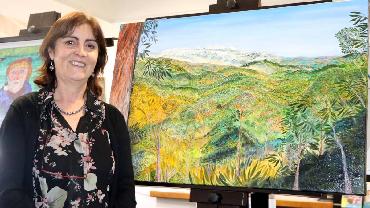 Librarian Wendy Jackson is ready to welcome art-loving visitors to
the next Narooma Library talk on Wednesday, July 11th at 2 pm to hear MACS
artist Gary Caldow speak about his art journey.