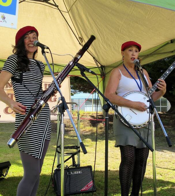STITCHED UP: The Tilba duo Stitch was too sharp for their rivals at the busking contest.
