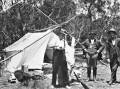 The Knight family camping at Congo in 1924. After enjoying a fortnight's holiday, Mr Frank Knight is now suffering from a poisoned foot. Picture supplied