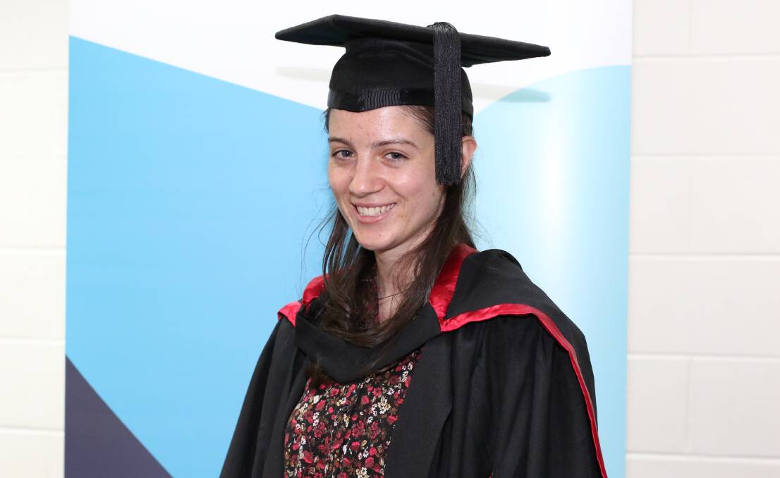 Morgan Hain of Tathra graduates with a Bachelor of Film Production from University of Canberra on April 11.
