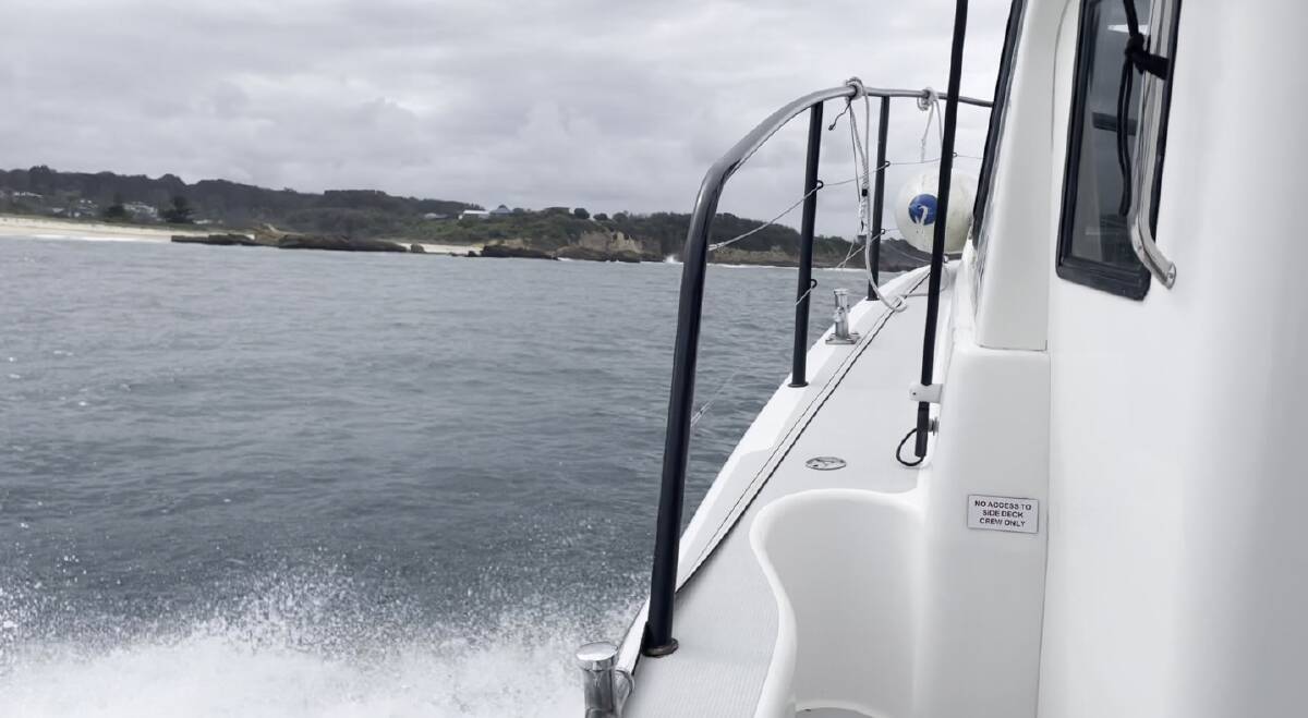 Marine Rescue vessel Bermagui 30 assists in a search for a suspected missing boater at Haywards Beach, Bermagui. Picture supplied