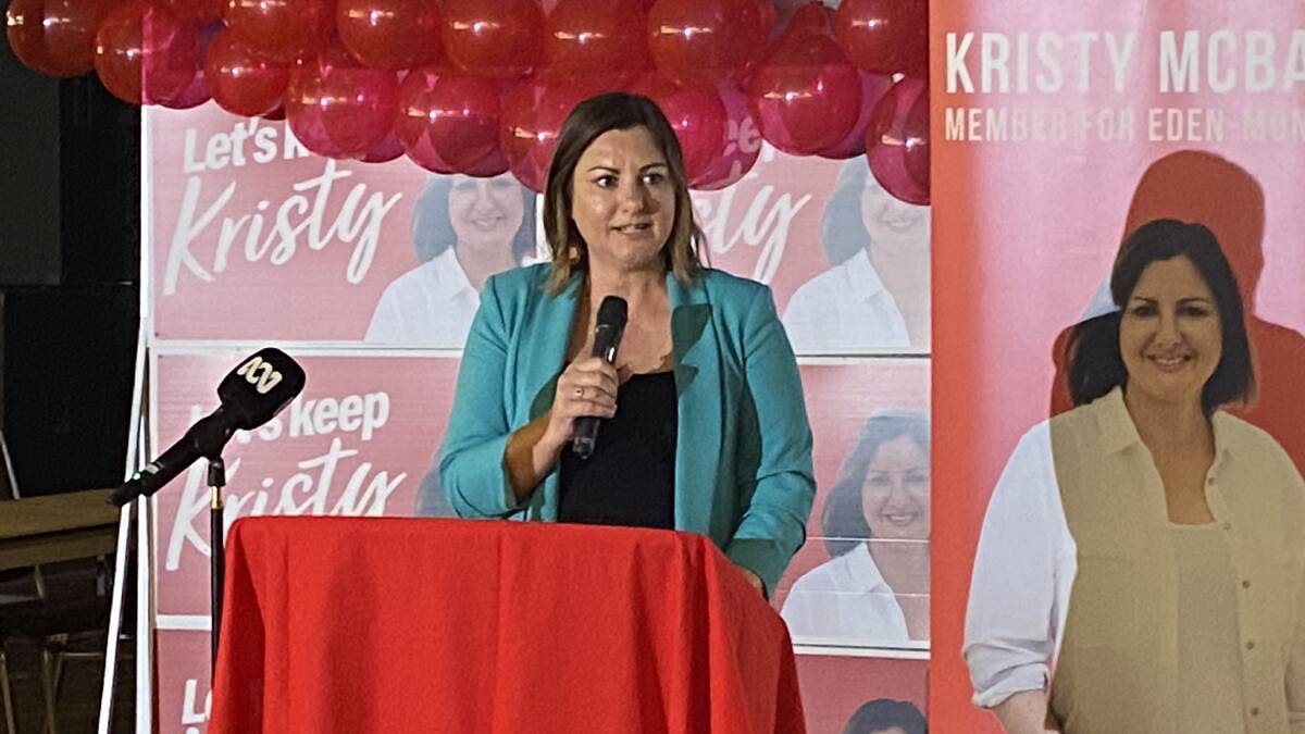 Labor's Kristy McBain is feeling positive on election night, saying Australia was "keen for change".