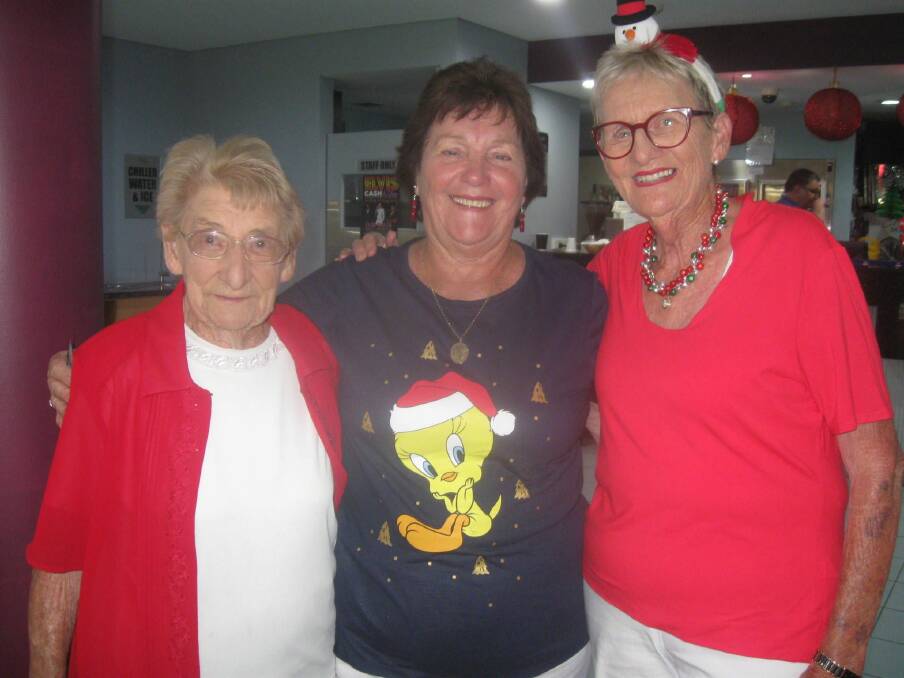 MALUA BAY WOMEN: Eileen Penman, Cecily White and Pat Weekes.