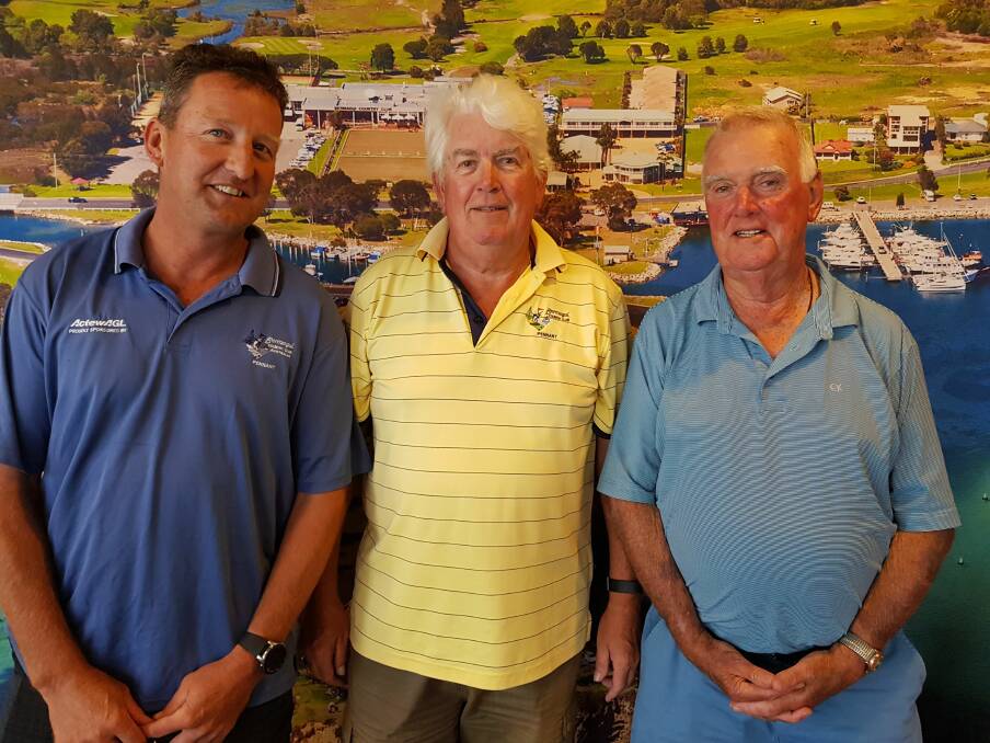 BERMAGUI COUNTRY CLUB: (From left) Tim Holdsworth (B grade R/U), Ray Stephens (B grade 3rd) and Bob Paine (A grade winner).