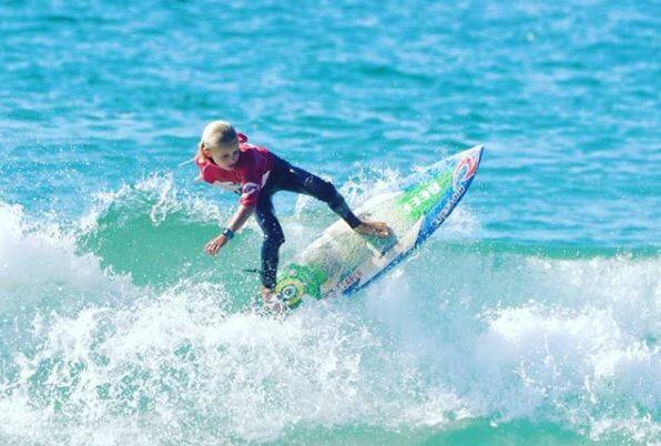 Lake Tabourie's Koby Jackson competes at the regionals on Sunday. Photo: SURFING NSW