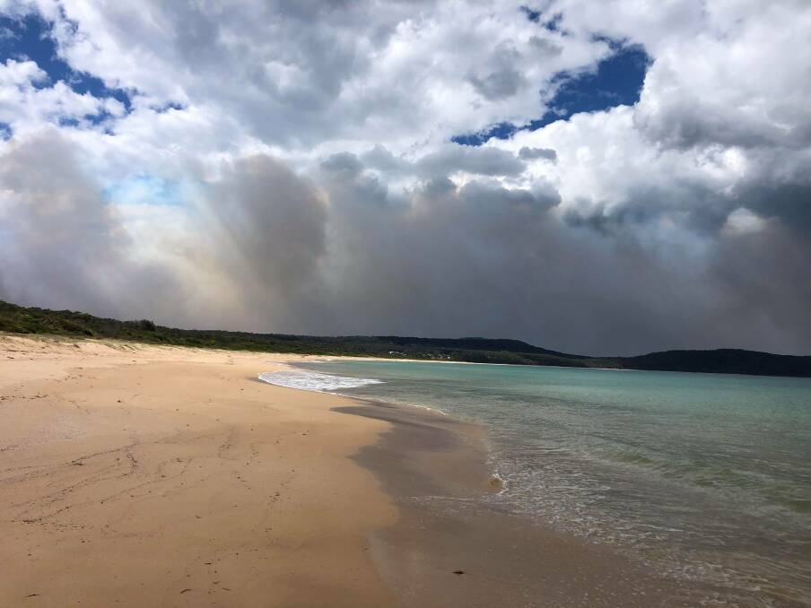 The smoke clouds coming into South Durras. Photo: Ken Buckley. 