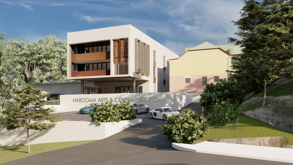 The proposed Narooma Arts and Community Centre facing Bowen Street. Courtesy of ClarkeKeller.