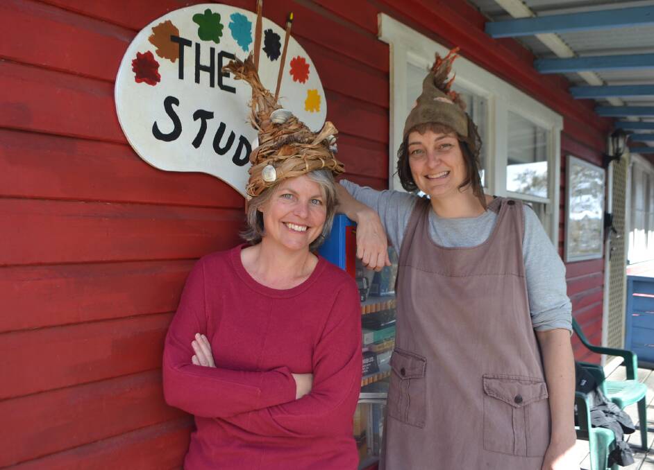 Beaut Beanies: Cat Wilson and Marg Hansen of the Narooma School of Arts can't wait to see the community try its hand with fibre sculptures, paper, felting, weaving and mixed fibre crafts at the drop-in workshops this weekend.