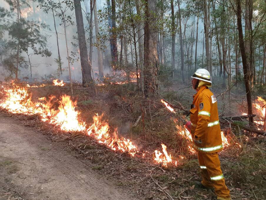 Fire crews urge the public to be cautious when burning-off after a pile burn became out of control on Saturday, May 25. Picture: Tuross Head Rural Fire Brigade Facebook.