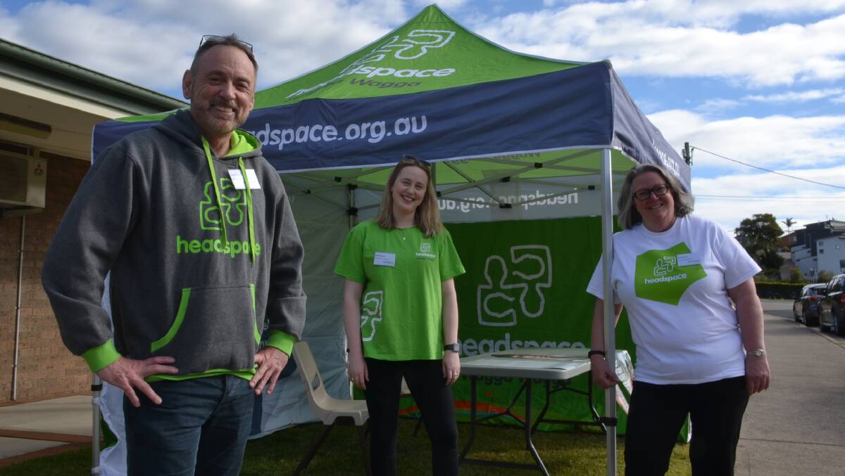 South Coast headspace manager Tony Fraser with Relationships Australia research and policy officer Abbie Harrison and CEO Alison Brook at a recent careers open day at the Batemans Bay Community Centre.