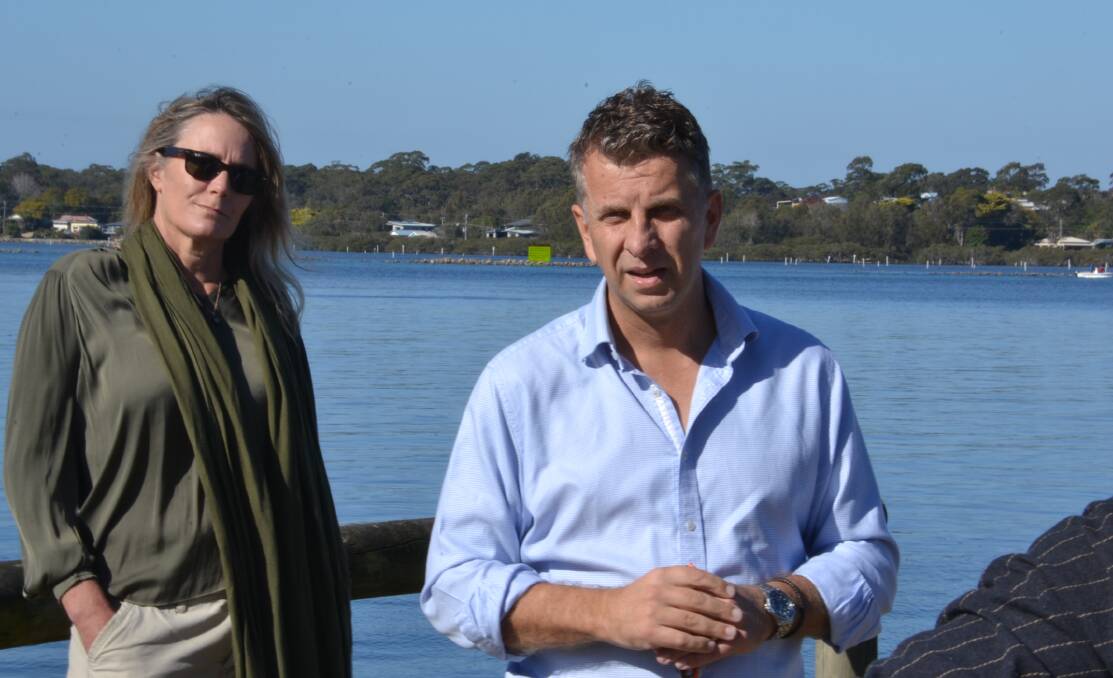 Improvements: Eurobodalla shire mayor Liz Innes with Bega MP Andrew Constance as he announces funding at Brierleys Boat Ramp, Moruya North Head. 