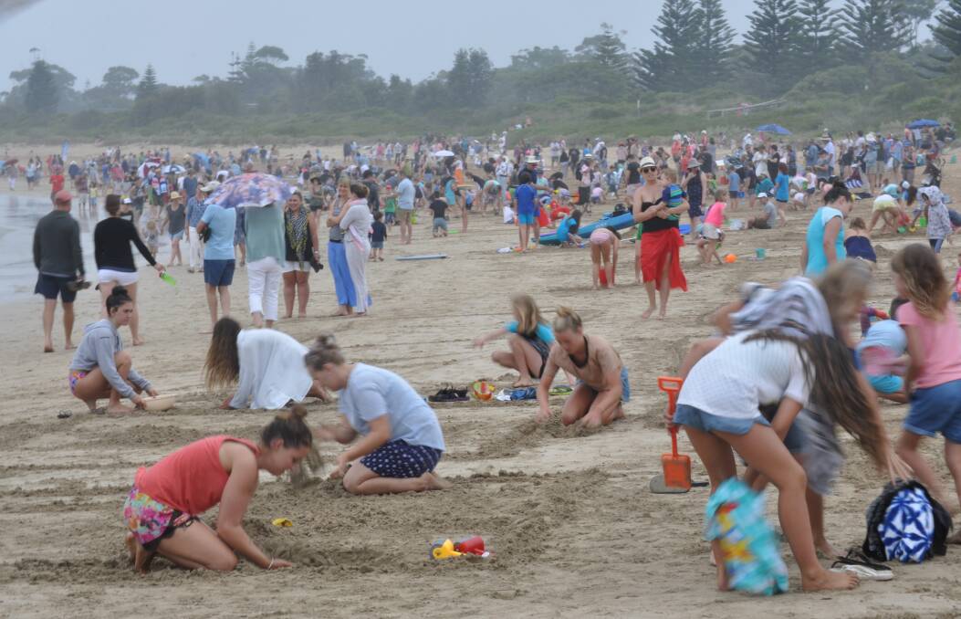 North Broulee Beach turns into a sand sculpture haven on New Year's Eve.