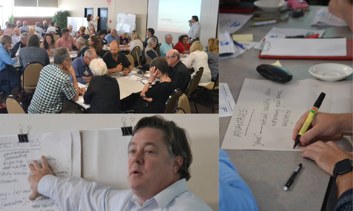Future plan: The first facilitated workshop by Michael Campbell (bottom left) of Lucid Economics at Club Narooma on November 7. 
