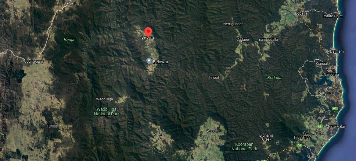A Google Map shows the location of the Belowra Valley. 