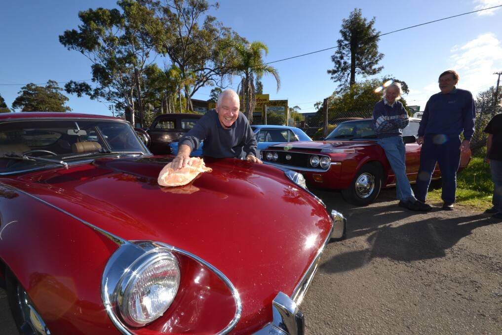 CLASS: Brian Drewe from Bomaderry prepares his E Type Jaguar for a previous National Motoring Heritage Day. 