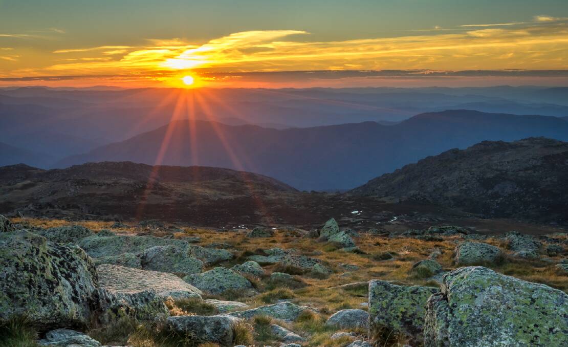 Shaft of Light: A beautiful mountain view, Deb Flynn's image 'Kozi Sunset' won the A grade gold.