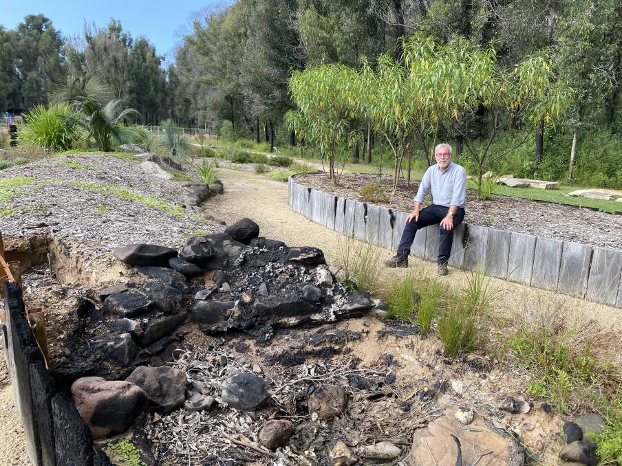 The Eurobodalla Regional Botanic Gardens sensory garden was destroyed in the bushfires. Garden manager Michael Anlezark is asking the community for some big ideas in designing a new Discovery Garden at the site. Picture: Council.