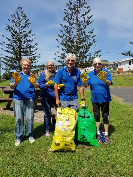 Narooma Lions Margaret Latimer, Robyn Miller, Rick Porter and Sandra Rafferty at last year's Clean Up Australia Day.
