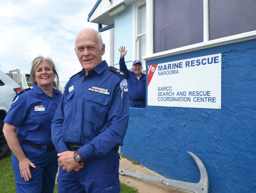 Gillian Kearney and John Lundy at the Narooma Marine Rescue base. 