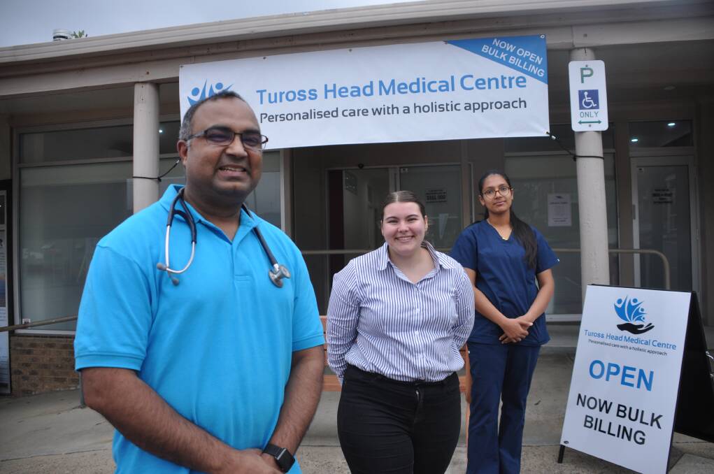 Healthy future: Dr Gurdeep Bagari, Brieanna Holdsworth and Navjot Kaur of the Tuross Head Medical Centre. 