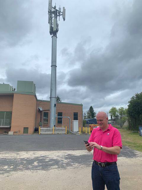 Telstra regional general manager Chris Taylor at the 5G tower at Batemans Bay on Tuesday, December 15.