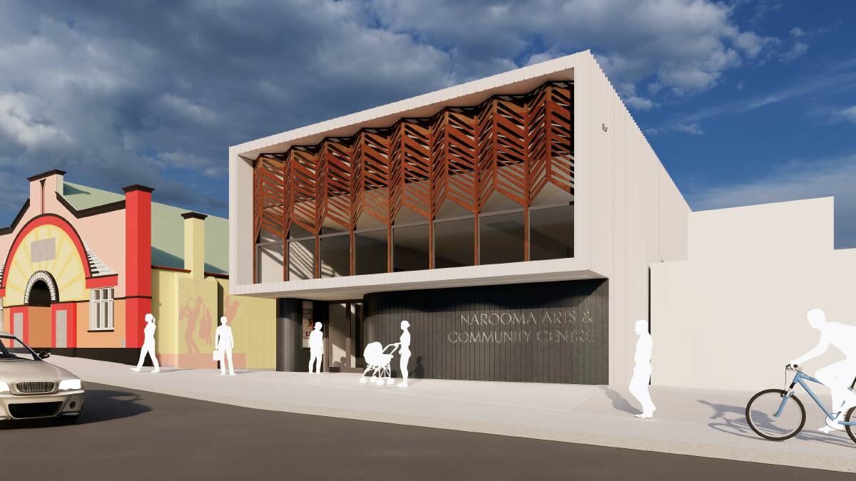 The proposed Narooma Arts and Community Centre facing Campbell Street.
Courtesy of ClarkeKeller.