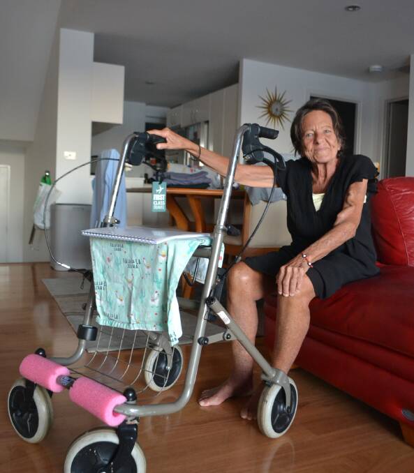 Hoping for help: Belgian woman Christine Lambiotte is looking for a lift from Narooma to Moruya hospital where she has dialysis treatment three days a week. 