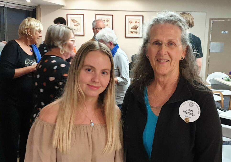 Bright future: Narooma Rotarys latest tertiary scholarship winner, Elise Dixon, with her Rotary counsellor Lynn Hastings.