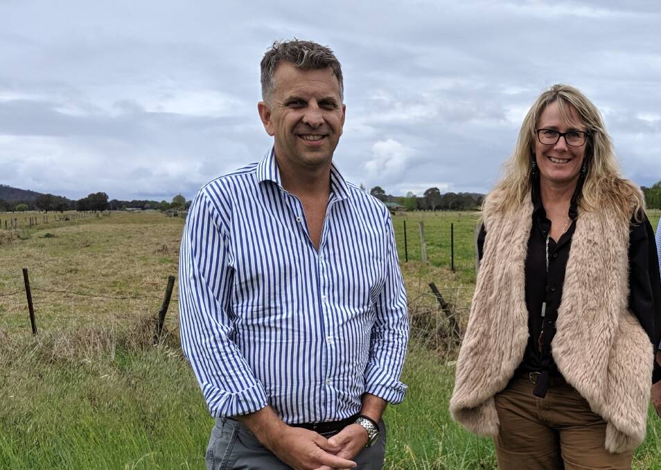 Bega MP Andrew Constance with Eurobodalla Shire Mayor Liz Innes in Moruya on October 11, 2019, after the LEP was ticked off.