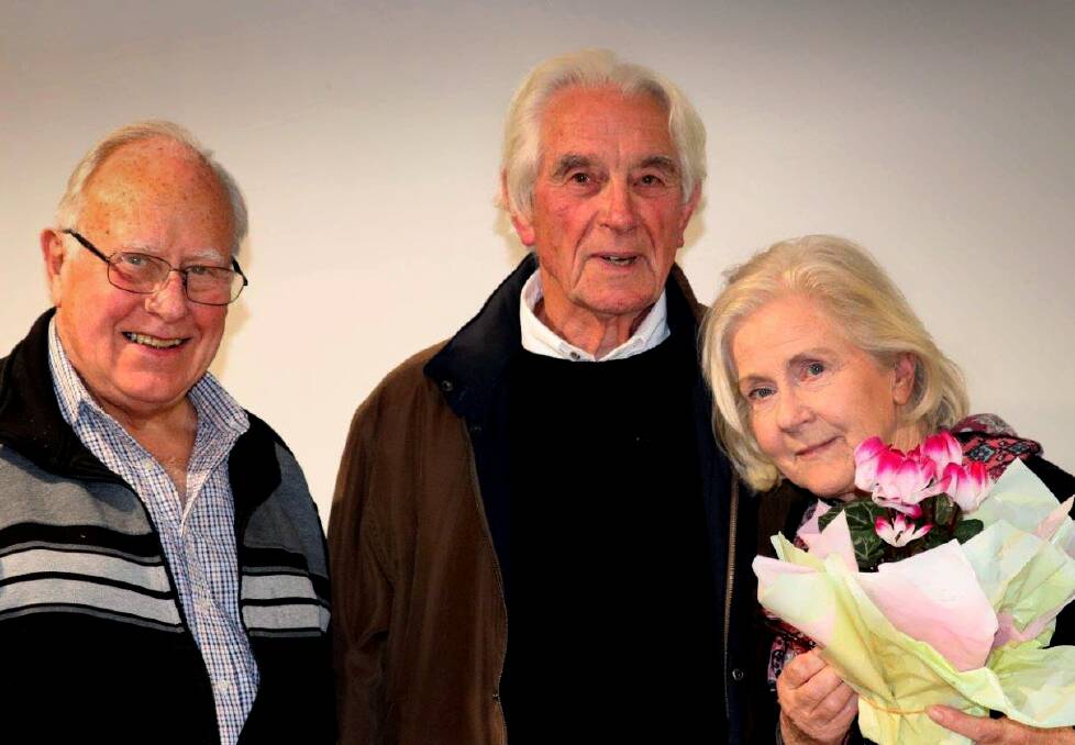 SNAP: Narooma Camera Club member Wes Smith with Brian Smith and guest speaker Heide Smith at the September meeting at Club Narooma.