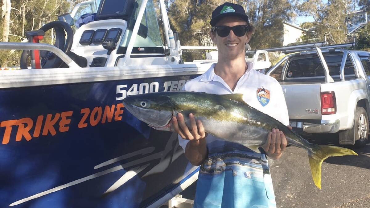King catch: Lochie Burwood with a cracking 97cm kingfish caught on Friday, April 24 at Montague Island.