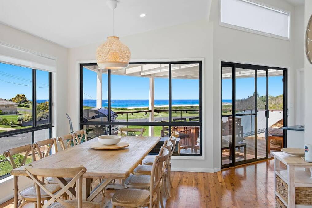 The Airbnb recommendation paired with Owen Writes top surf destination was a Yabbarra Beach House, Dalmeny. Image: Airbnb.