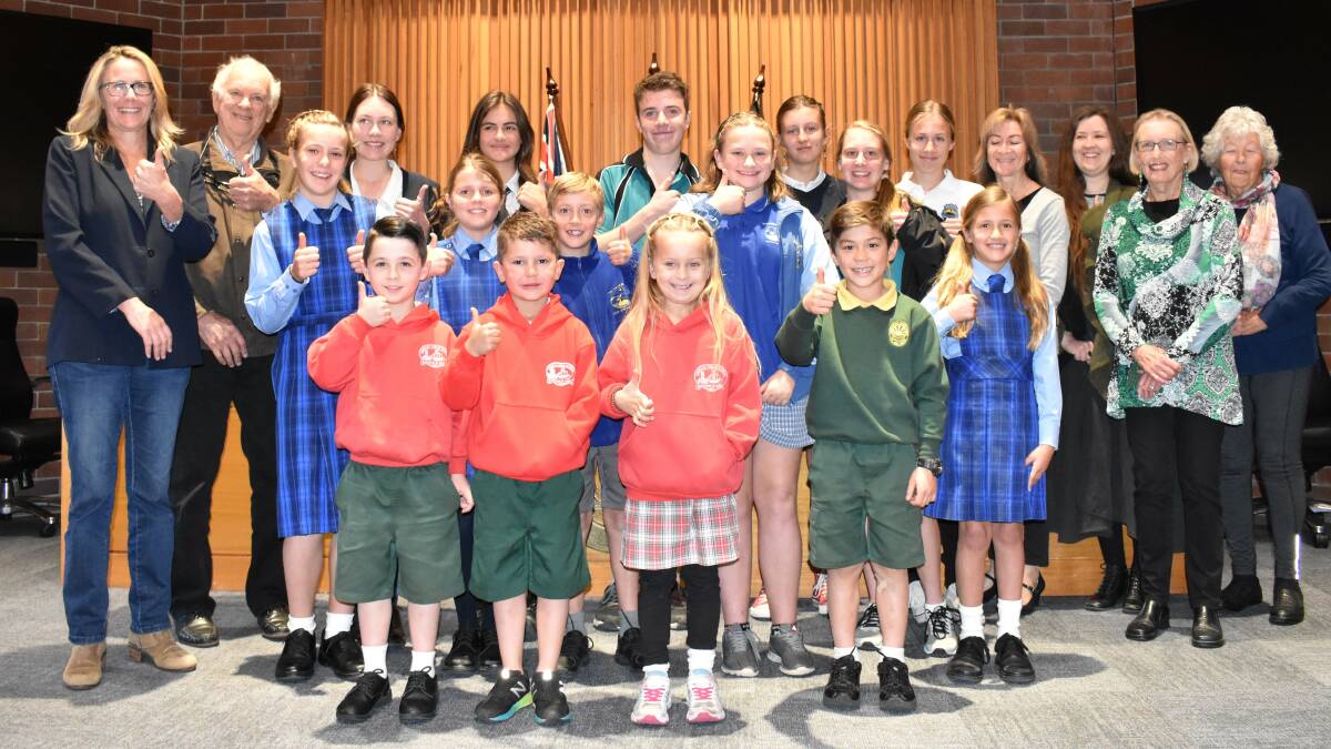 Creative bunch: Eurobodalla Mayor Liz Innes with the 2018 Mayor’s Writing Competition finalists and judges.