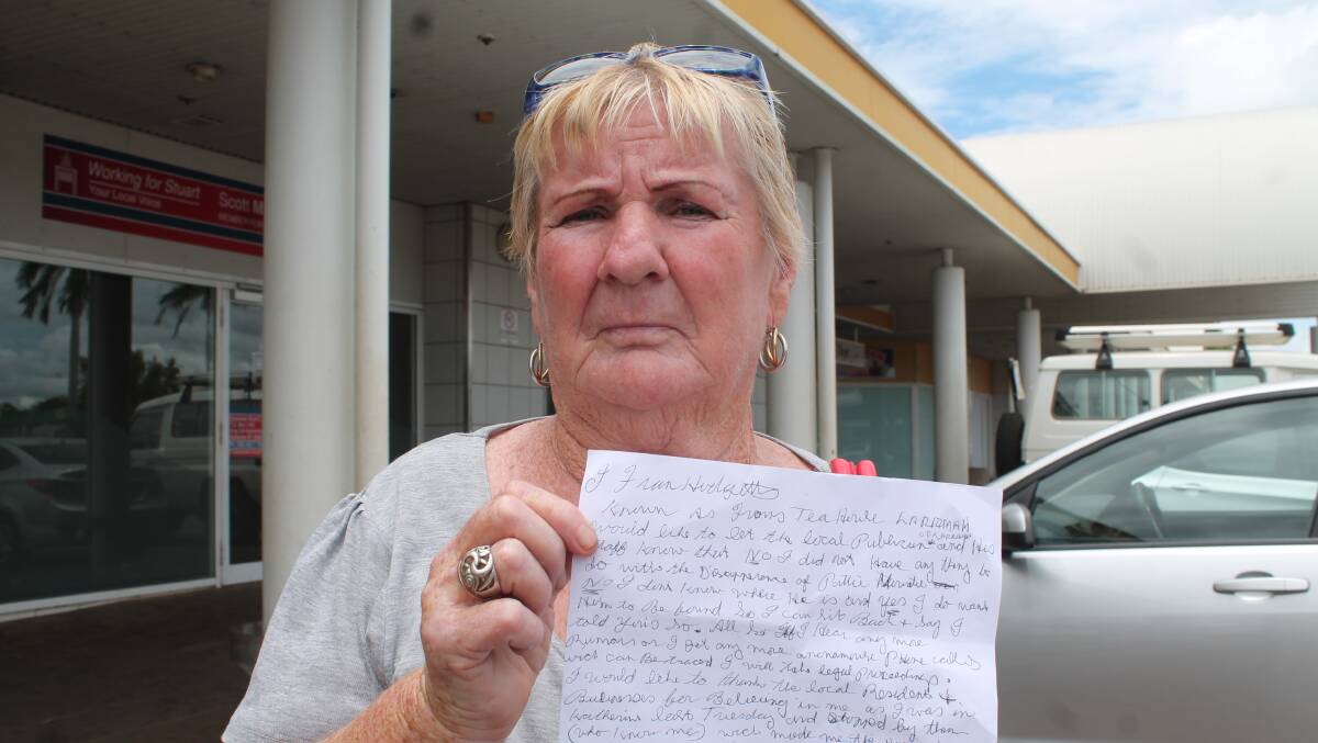 Colourful Larrimah baker and one time murder suspect Fran Hodgetts penned a letter to the local newspaper denying any involvement in the disappearance of Paddy Moriarty. Picture: Lydia Lynch.