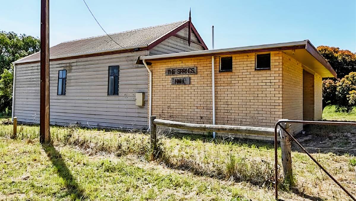 Agents say The Springs Hall, near Mount Gambier, should sell in the $200,000 price range.