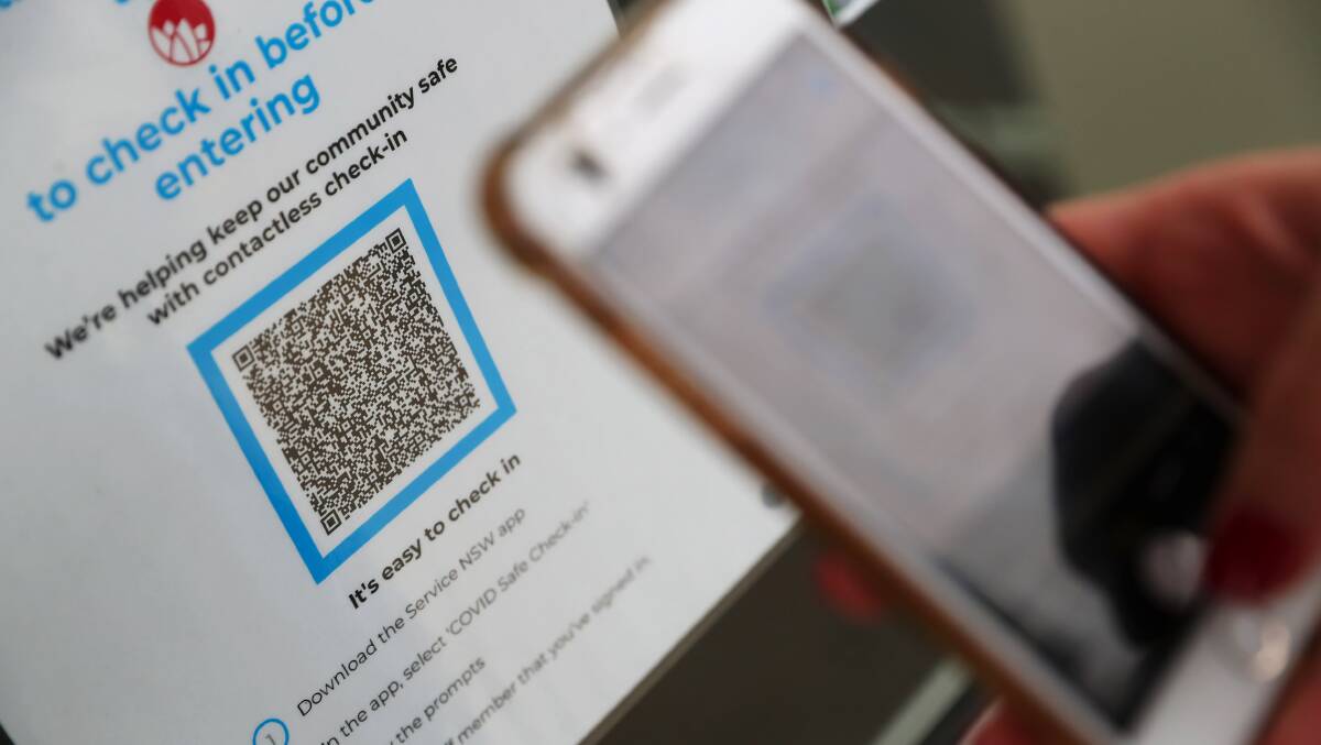 NEW RULES: The NSW government says the use of its own QR codes makes the job of contact tracers easier. Picture: Emma Hillier