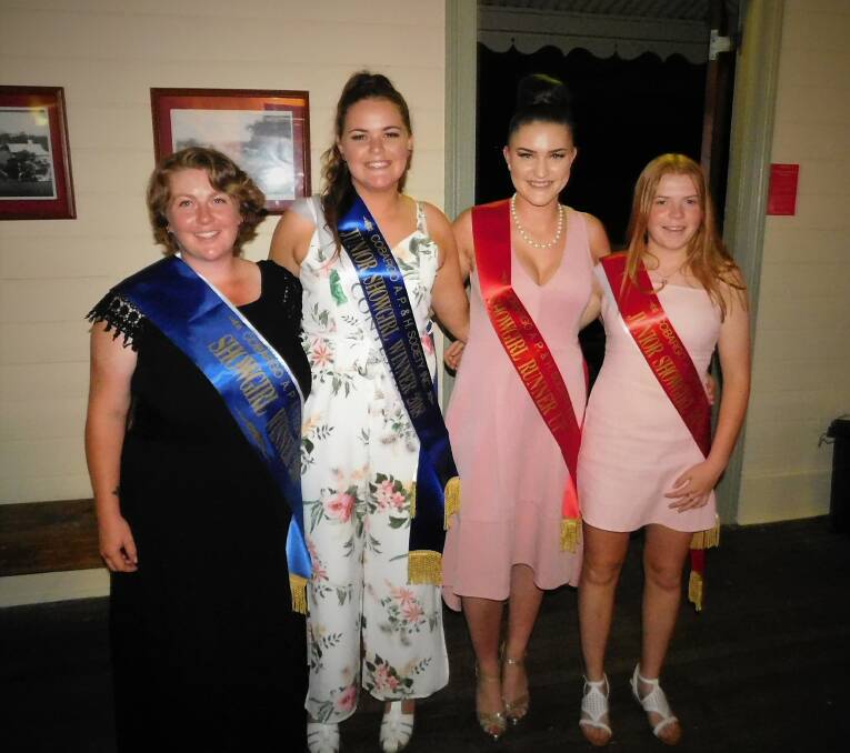 SHOW THE WAY: 2018 Cobargo Showgirl Sally Hoyer, Junior Showgirl Claudia Bartlett Showgirl runner up Brooke Bartlett Junior runner up Ashley Evans were selected for their roles at a Cobargo AP and H presentation in December. 
