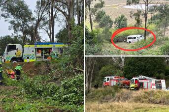 Wedding guests in NSW mini bus rollover, wheelchair user trapped inside wreckage