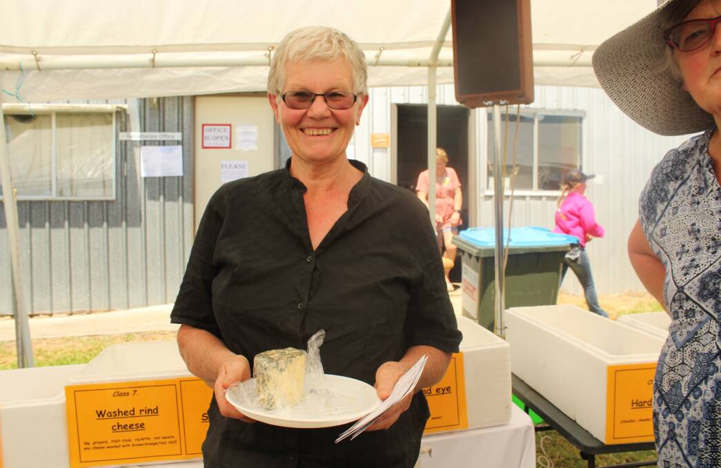 Christine Pullin with her award-winning blue cheese. Ms Pullin took home first prize across six categories.