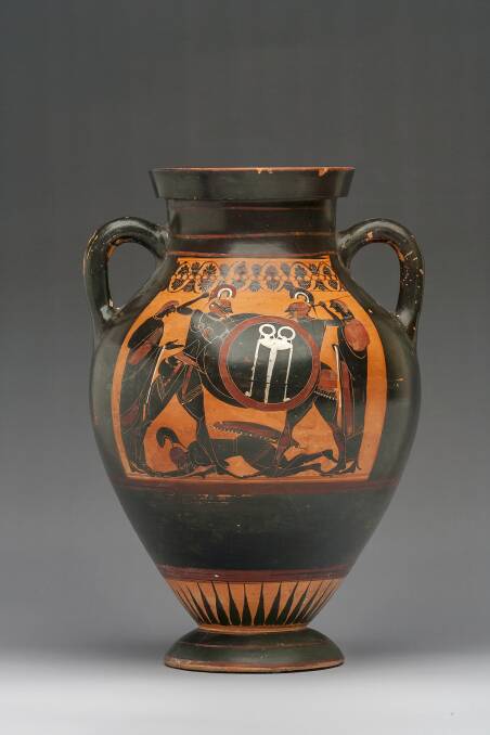 The Attic black-figure amphora dating back 2500 years, which will remain on display at the ANU Classics Museum.