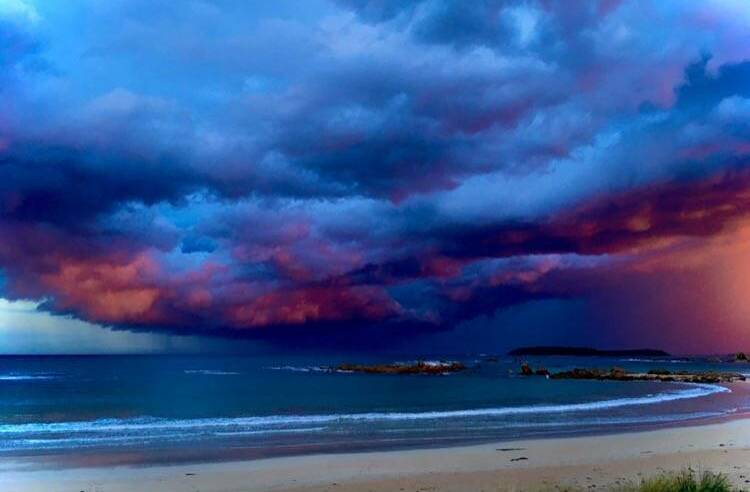 Storm season has been captured in spectacular style at Tomakin. Photo by Stringer Brown